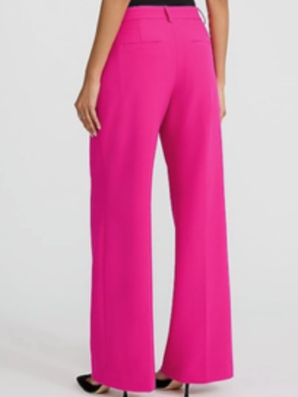 Express Editor Hot Pink Mid Rise Relaxed Stretch Trouser Sz 12 Regular - Picture 3 of 12